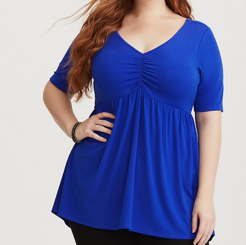 Torrid Bright Blue Mid length sleeve Top